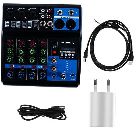 SHOWERORO Mixer Audio Professionale 5 Leggero Resistente Console Digitale Processore Voce Connessione Computer Trasmissioni Dirette Insegnamento Chat Vocale