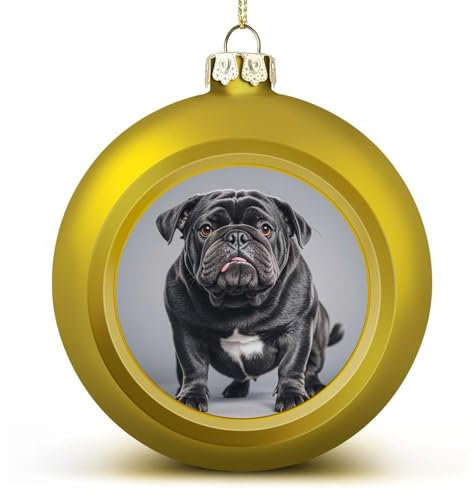 Weihnachtskugeln, englische Bulldoggen, Weihnachtsbaumschmuck, hängende Kugel für Feiertage, Party, Dekoration, 2 Stück