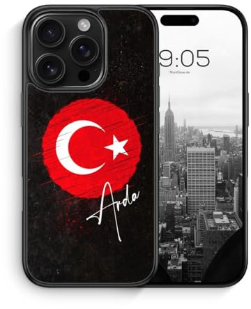 Türkei mit Wunschname - Silikon Hülle für iPhone 16 Pro - Personalisierte Wunschname Türkische Schutzhülle Handyhülle Case Cover