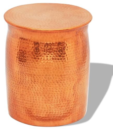 AJJHUUKI Outdoor Möbel gehämmert Aluminium Hocker Beistelltisch Messing Kupfer Farbe Möbel