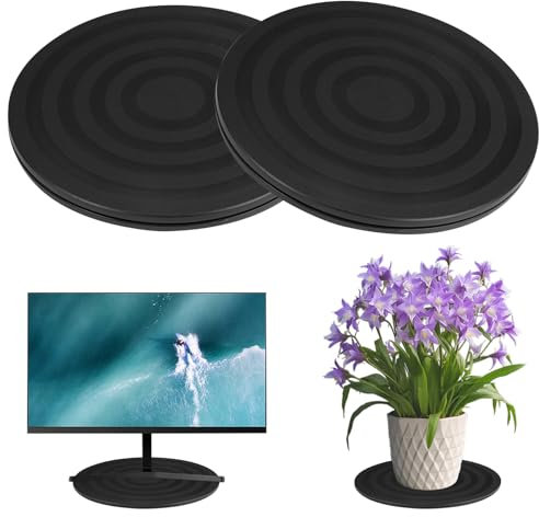 2Pcs Base Giratoria 360° Manual, 20CM Plataforma giratoria Universal, Multiusos Tocadiscos con Rodamientos de Bolas de Acero, Soporte Giratorio Multifuncional, para TV Monitor Artesanía Plantas Bonsai