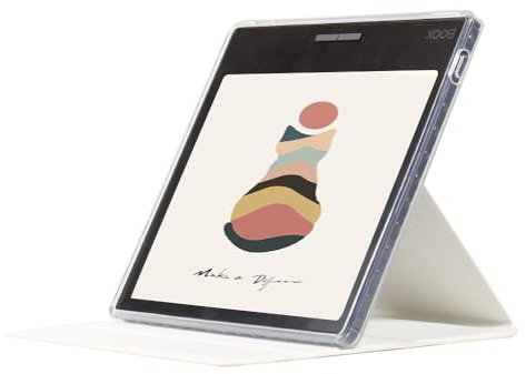 Étui en PU compatible avec Fro 7 pour Onyx Boox Tablet Go 7 Color/ Leaf2/Leaf3/Leaf3 C/Page/Galileo Étui de protection horizontal et vertical pour la liseuse électronique Sommeil et réveil (Blanc)