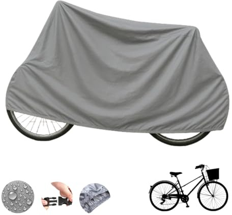 Fahrradabdeckung, Fahrradgarage Plane, Fahrrad Schutzhülle, Wasserfest Winddichte Sonnenschutz Staubdicht (Grau)