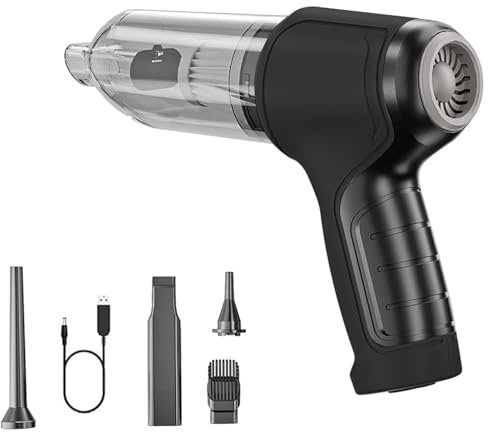 Wizvox Portable Vacuum Cleaner For Home, 12000pa High Power And Usb Charging Mini Car Vaccum Quickly Inflate And Vacuum Handheld Vacuums, For Car,Office And Home Cleaning,Black