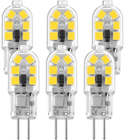 Mevden G4 LED Lampe 6er Pack 1,8W, ersetzt 20W Halogen, 180 Lumen, Warmweiß 3000K, 12V AC/DC, Kein Flimmern, Maße: Ø30×37mm, für Kronleuchter Deckenleuchte Nicht Dimmbar