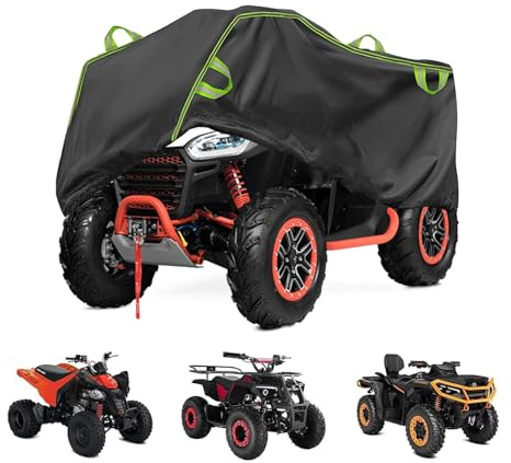 Quad Abdeckplane - 256x110x120cm 210D Oxford XXXL Quad Abdeckplane ATV Abdeckung, Wasserdicht, mit Winddichte und Reflektionsstreifen Schutz vor UV, Regen, Schnee und Staub, Alle Wetter