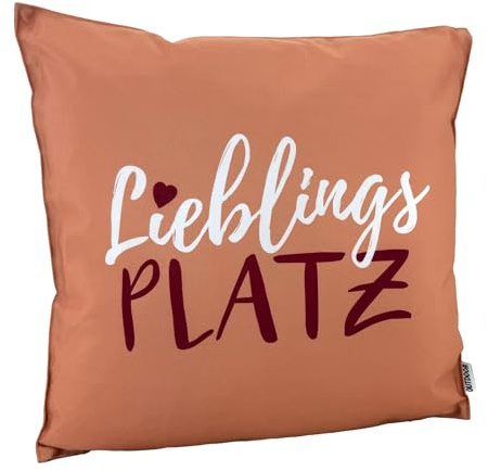 heimtexland ® Outdoorkissen 45x45 Dekokissen Outdoor Garten Lounge Deko Kissen Typ839 Lieblingsplatz 2 Orange
