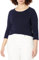 Hanes Women's Stretch Cotton Raglan Sleeve Tee, Navy, X Large