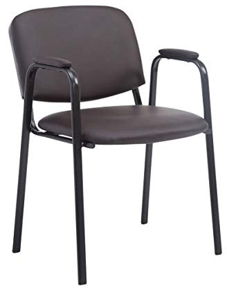 CLP Stapelstuhl Ken Pro I Konferenzstuhl Mit Kunstleder-Bezug Und Armlehnen, Farbe:braun