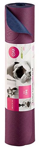 Yogamatte Earth OM Ako Yoga, Aubergine-Blau