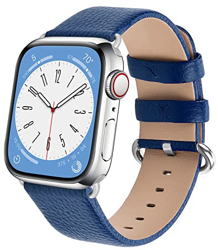 Fullmosa kompatibel mit Apple Watch Armband Ultra2/Ultra 49mm 45mm 44mm 40mm 41mm 42mm 38mm, Lederarmband Ersatzband für Damen Herren, Klassische Leder Armbänder für iWatch 9/8/7/6/SE/5/4/3/2/1