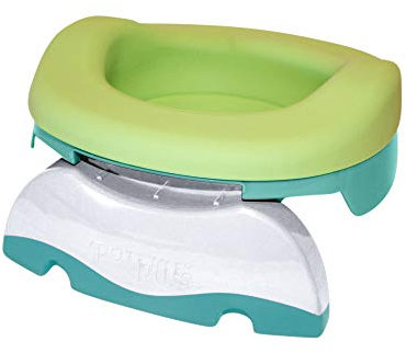 Multifunktionales Topf: Reise-Topf, Toilettensitzverkleinerer, Haus-Topf dank flexibler Nachfüllpackung und 10 Einweg-Nachfüllpackungen (hellgrün). Potette Plus
