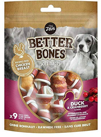 Zeus BetterBones, Kauknochen für Hunde, mit Entenfleisch- und Cranberrygeschmack, 7,5cm