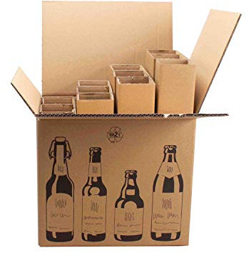 Ropipack Versandkarton Verpackung Karton für Bierflaschen inkl. Einlage 12er - 15 Stück