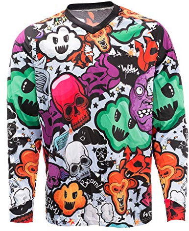 Radfahren Jersey Herren Mountainbike Motocross Langarm MTB T-Shirt Downhill Tops Sportrennen Reiten Bluse Fahrrad Shirt bunt XL