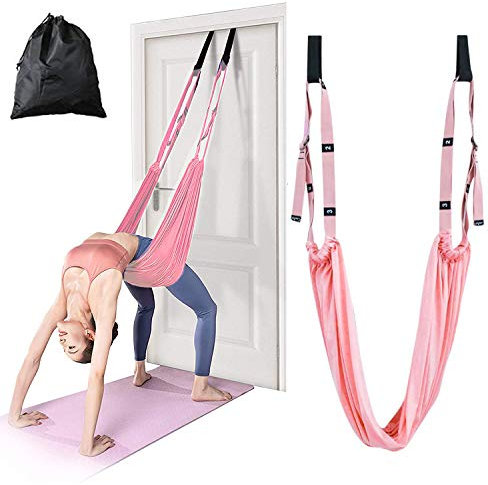 Waist Back Leg Stretch Strap/Yoga Fitness Band, Leg Stretching Assist Trainer, Yoga Stretcher, Back Bend Split Inversion Strap for Fitness, Dance, Ballet, Gymnastics (Pink)