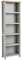 Home Source Tall Bookcase Display Unit, 5 Bookshelves, Oak Effect, Grey