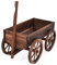 DREAMADE Brouette à Fleurs en Sapin, Wagon de Jardinière en Bois Carbonisé avec Poignée Réglable et 4 Roues, Chariot à Fleurs avec Trou de Drainage, pour Jardin,Terrasse,Balcon