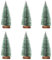 Niuirb 6 PCS Artificial Mini Christmas Sisal Snow Frost Trees 15 CM Miniature Pine Christmas Tree with Wood Base Bottle Brush Trees Small Xmas Tree for Christmas Home Party Table Top Decor