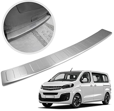 CHROMEMASTER | Ladekantenschutz | Kompatibel mit Opel Zafira Life 2019- S Compact, M Long; Gebürsteter Edelstahl, Silber Matt; Unsere Lackschutzleiste Sichert den Heckstoßfänger vor Kratzern