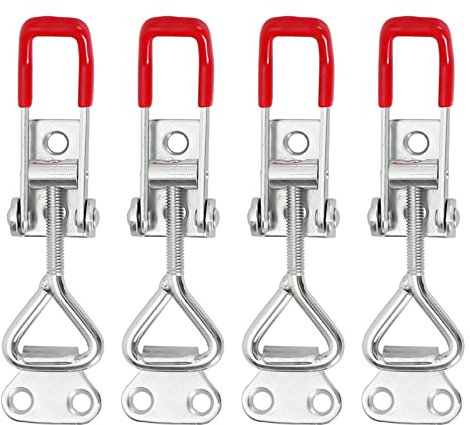 TONAUP Spannverschluss, 4 Stück Hebel Verschluss Haltekapazität Türriegel Eckbefestigung Klein Kniehebelspanner Latch Button Toggle Latch 100kg