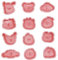 Hoshen 12 moldes de galletas de dibujos animados 3d tridimensional Anime Frosting Cookie Fondant plástico prensa casera molde para hornear