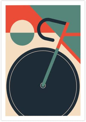Generisch Fahrrad Bauhaus Poster | Vintage Mid-Century Stil A2 (59,4x42 cm)