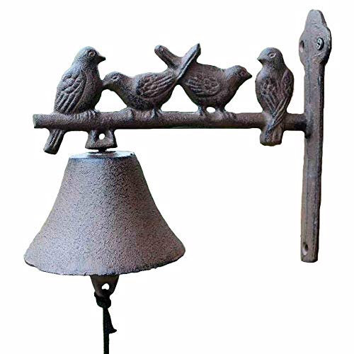 Sudemota Türklingel aus Gusseisen Wandhalterung Gusseisen Dinner Bell, rustikale Türklingel im Drachenstil for Garten Gartendekoration 7,9 x 4,3 x 7,5 Zoll Gusseisenglocke