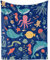 Decke Meer Tier Kuscheldecke Meer Tier Kuscheldecke Unterwasser Weich Plüsch Wohndecke Meer Flanell Fleecedecke mit Schildkröte Delfin Muster für Jungen Geschenk Sofadecke Couch Decke, 130x150cm