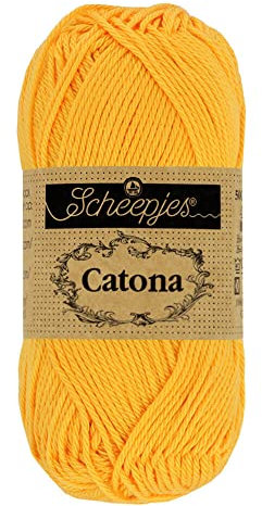 Scheepjes - Scheepjes Catona 208 Yellow Gold Yarn - 1x10g