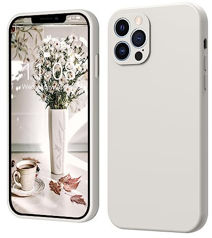 ElestBela für iPhone 12 Pro Max Hülle Silikon Case, Handyhülle für iPhone 12 Pro Max Ultra Dünn Slim mit Microfiber, Kratzfeste Rundumschutz Case Schutzhülle Hülle Slate Grau