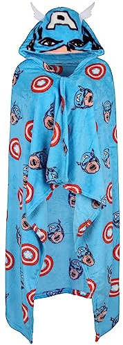 sarcia.eu Marvel Captain America Blau, große Kapuzendecke, 120x150 cm