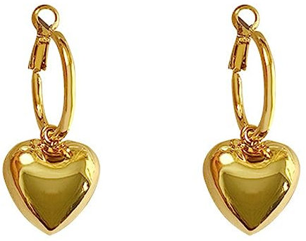 GoldenPlayer Ohrringe, Ohrringe für Damen, Hypoallergen Ohrringe, Ohrringe mit 925 Silber Nadel, Ohrringe Creolen mit Ohrringbox (Gold Herzförmig) (Gold Herzförmig)