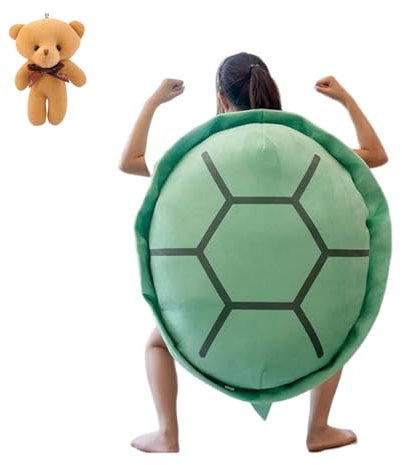 WIWIDANG Schildkröten Kissen Zum Anziehen, Turtle Pillow, Schildkröten Kissen, Riesenschildkrötenkissen, Turtle Power Shell (grün, 60 cm/23,6 Zoll)