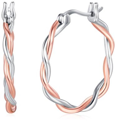 ZIPPICE Creolen Silber 925 für Damen Twisted Creolen Ohrringe Creolen für Mädchen 25 mm Creolen Ohrringe Hypoallergene Schlafen Ohrringe Schmuck Geschenke für Damen Frauen Ehefrau Mädchen