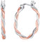 ZIPPICE Creolen Silber 925 für Damen Twisted Creolen Ohrringe Creolen für Mädchen 25 mm Creolen Ohrringe Hypoallergene Schlafen Ohrringe Schmuck Geschenke für Damen Frauen Ehefrau Mädchen