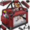 Lovpet® Transportbox Hund Katze Transporttasche XXXL 102x69x69cm | Hunde-Tragetasche Faltbare Katzentasche | Haustier-Transportbox inkl. Hundenapf & Schultergurt | für Katzen & Hunde Bordeaux/Rot