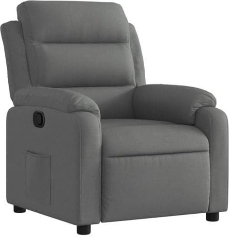vidaXL Sillón reclinable de Tela Gris Oscuro