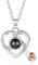 Lorajewel Personalisierte Kette Mit Bild - Projektion Foto Kette für Damen Herren - Geschenke für Mutter Tochter Freund Frau Freundin (A-Silber)