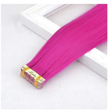 Tape Extension Echthaar Tape-in-Haarverlängerungen, farbige synthetische Tape-in-Extensions, glattes Haar, Mini-Tape-ins, unsichtbares, selbstklebendes, farbiges Tape-in-Haarverlängerungen, 10 Stück/P