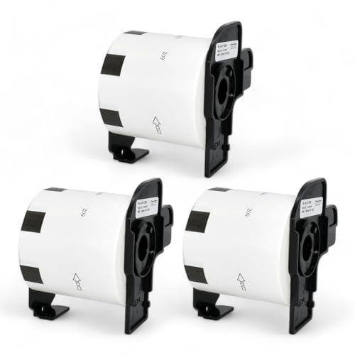 3 Rollen DK-11209 Adress-Etiketten (29mm x 62mm, 800 Stk pro Rolle) Schwarz auf Weiß, Kompatibel mit Brother QL-Druckern, Thermopapier für klare Bilder und Barcodes