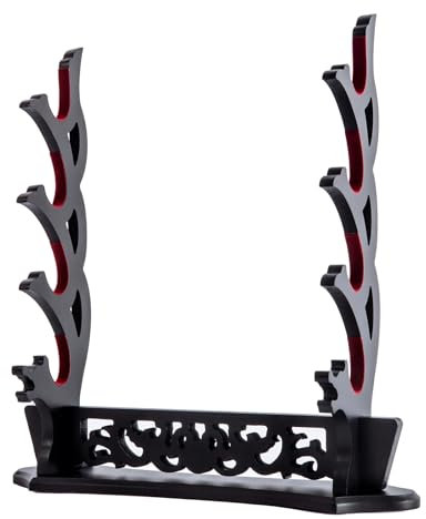 Ljxquisite Porta spada Katana giapponese Samurai Espositore Rack Wakizashi Tanto Spada Rack Spada Stand Display (4 piani)