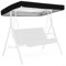 Swing Canopy Cover, Waterproof Patio Cover Top, Replacement Canopy For Swing For Seat 2-3 Seater Garden Swing Chair Cover (Black 190cm x 132cm)