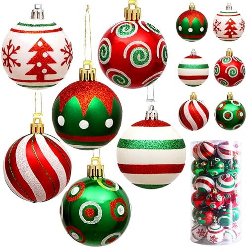 Palle di Natale 30 Pcs 6CM Palline Grandi Albero di Natale Set di Palline Decorative da Appendere Palle di Natale di Infrangibili Palline Addobbi Natalizi per Albero di Natale Addobbi Feste Nozze