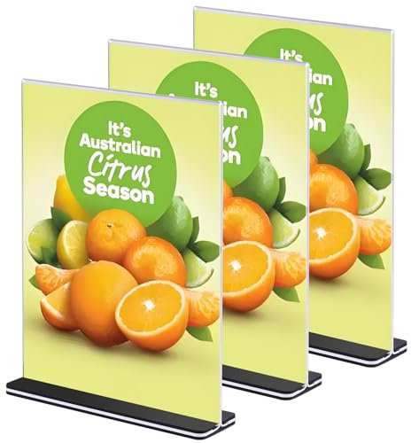 Gipizi Acryl Tischaufsteller A5, Doppelseitiger Acryl Schilderhalter mit T-Form, Transparente Menükarten für Restaurant, Büro, Hotel, Fotoausstellungen und Hochzeiten