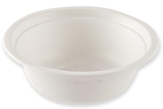 FRANZ MENSCH 1000 Stück NATUREStar Schalen tief, rund | Zuckerrohr, Karton, weiß, V: 250ml, Ø: 11,5cm, H: 4,5cm, Einwegschale, Zuckerrohrschale, Einmalschale