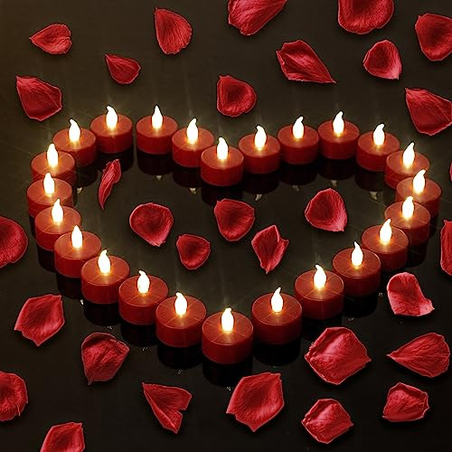 Biyanuo LED Teelichter 24 Stück Flammenloses batterie kerzen realistische und helle blinkend Teelichter, Extra lange Batterie 200+ Stunden für Hochzeit, Festival, Parteien, Hauptdekorationen