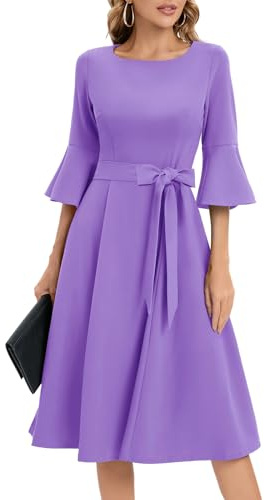Women's Cocktail Dress A Line Tea Party Midi Graduation Dresses Wedding Formal Evening Prom Clothing Lavender M