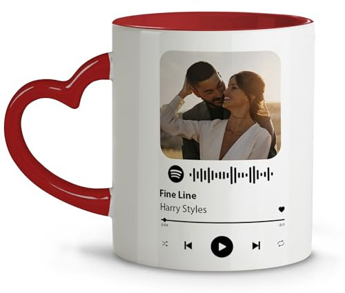 Taza Spotify Personalizada con Foto y Texto. Regalo San Valentin Personalizado. Regalos para Parejas Originales. Regalos Aniversario Pareja. Regalos Personalizados para Hombre. Regalo Romantico Pareja