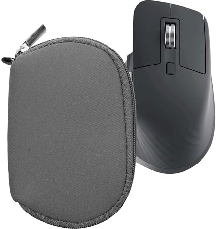 kwmobile Hülle für Logitech MX Master 3 / Master 3S / Master 2S Hülle - Mouse Case - Neopren Tasche - Schutzhülle für PC Maus - Transporttasche Zubehör - Dunkelgrau